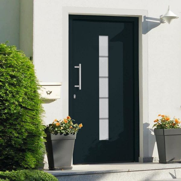 vidaXL Haustür Aluminium und PVC Anthrazit 110x210 cm, 3056817