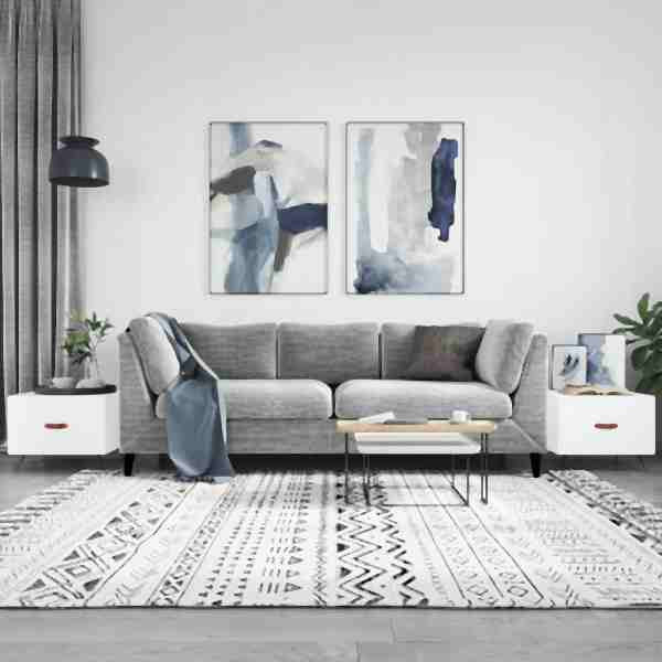 vidaXL Couchtische 2 Stück Hochglanz-Weiß 50x50x40 cm Holzwerkstoff, 829337