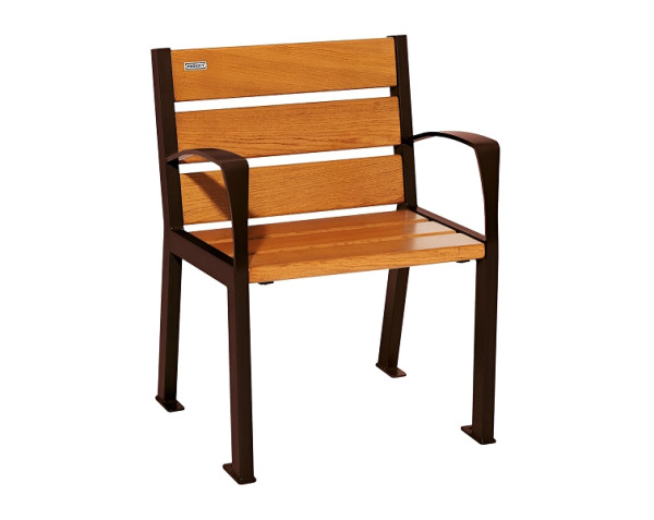 Procity Stuhl Silaos 6 Holzlatten, Mit Armlehne, Holz & Stahl, helle Eiche/RAL 8017, 209610.8017.CHEC