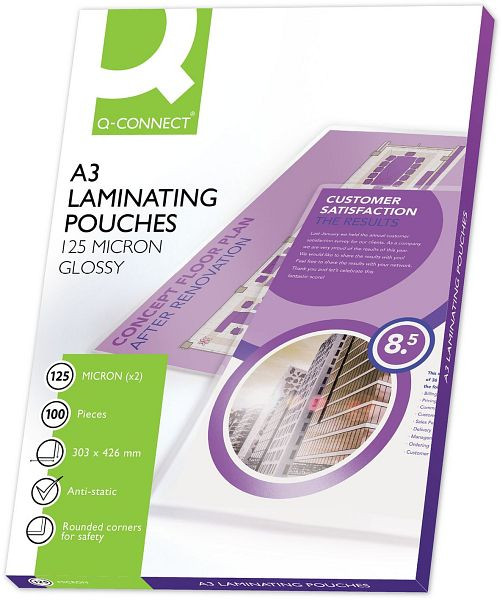 Q-Connect Folientasche - A3, 2x 125 mym, VE: 100 Stück, KF04124