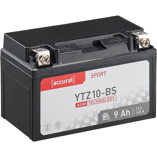 Accurat Sport AGM YTZ10S Motorradbatterie 9Ah 12V 140A, MBA-YTZ10S