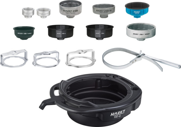 Hazet Ölfilterschlüssel Satz, 14-teilig, Inklusive Universal Bandschlüssel, 2169/14