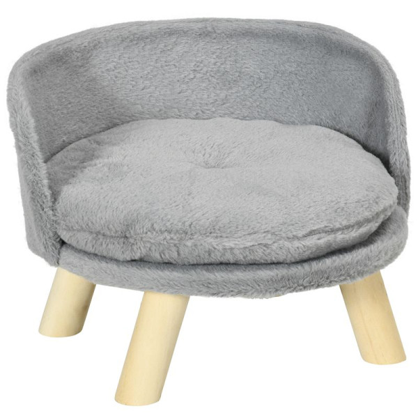 PawHut Tierbett für Hunde und Katzen, weiches & waschbares Kissen, Schutzrand, 40,5 x 40,5 x 33 cm, D04-257V00GY
