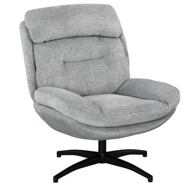 HOMCOM Drehsessel, 360-Grad-Drehung, Chenille-Stoff, integrierte Armlehnen, Stahlbeine, Grau, Schwarz, 83B-042V00GY