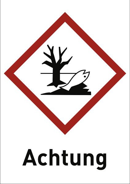 Moedel Umweltgefährlich (GHS 09) Achtung, Folie, 26x37 mm, VE: 500 Stück/Rolle, 56410