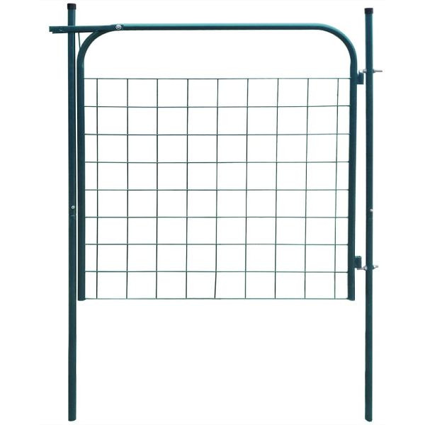 vidaXL Gartenzauntor 100 x 100 cm Grün, Material: Verzinkter Stahl, 142292