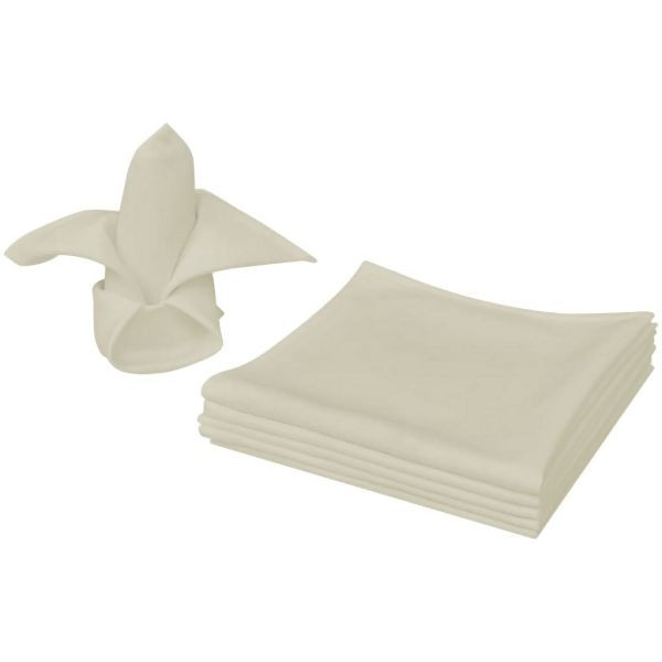 vidaXL Dinner-Servietten 50 Stück Creme 50x50 cm Abmessung, 131440