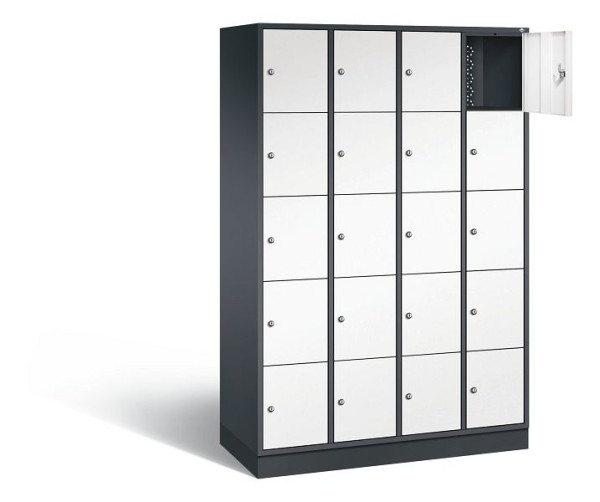 C+P Schließfachschrank Intro, H1950xB1220xT490mm, Farbe: Schwarzgrau / Verkehrsweiß, 8570-401 S10245