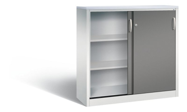 C+P Sideboard mit Schiebetüren Acurado, H1200xB1200xT400mm, Farbe: Lichtgrau / Vulkangrau, Bügelgriff, 3 OH, 2047-1200 S10339