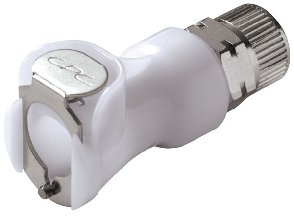 Bürkle Schnellverschluss- Kupplungen NW 6,4 mm, Mutterteile, Schlauchkupplung mit Schlauchverschraubung POM, Ø: 8 x 10 mm, mit Ventil, 8762-1310