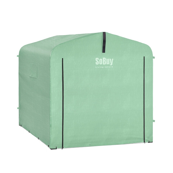 SoBuy Fahrradgarage wetterfest Geräteschuppen Fahrradgarage für 2-4 Fahrräder Carport Zelt mit UV-Schutz Fahrradschuppen, Grün 159x165x219cm, KLS11-L-GR