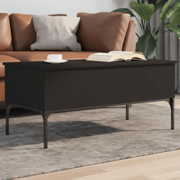 vidaXL Couchtisch Schwarz 100x50x45 cm Holzwerkstoff und Metall, 845411
