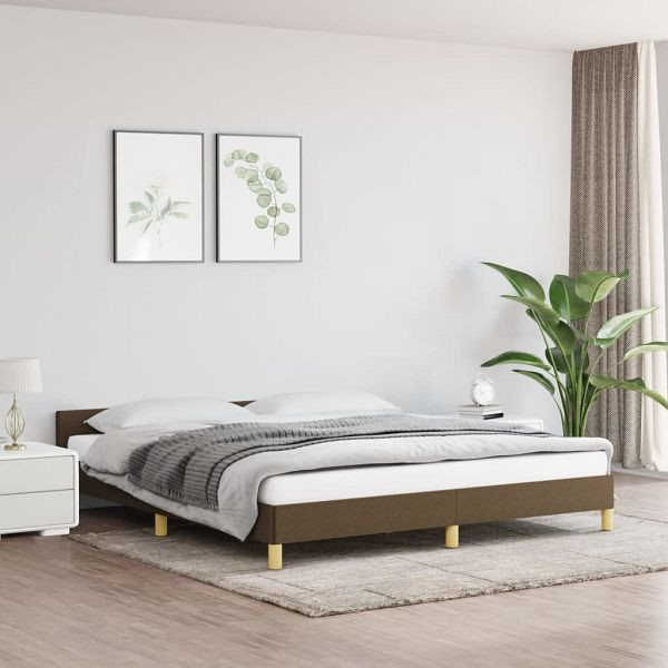 vidaXL Bettgestell mit Kopfteil Dunkelbraun 160x200 cm Stoff, 347426