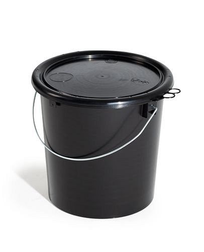 DENIOS UN-Eimer aus Polypropylen (PP), 11 Liter, schwarz mit Deckel, leitfähig, VE: 5 Stück, 251-297