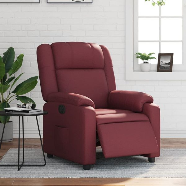 vidaXL Relaxsessel Elektrisch Weinrot Kunstleder, 3205140