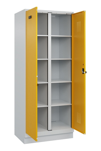 C+P Wäsche-Spind Evolo PLUS, mit Sockel, 2 Abteile, 1950x800x500mm, 7035/1004, Verschluss Drehriegel, 049022-22B S10000