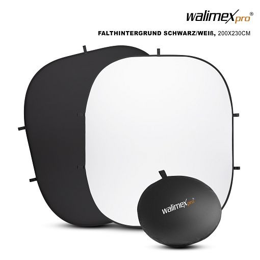 Walimex pro 2in1 Falthintergrund 200x230cm schwarz/weiß, 1020755