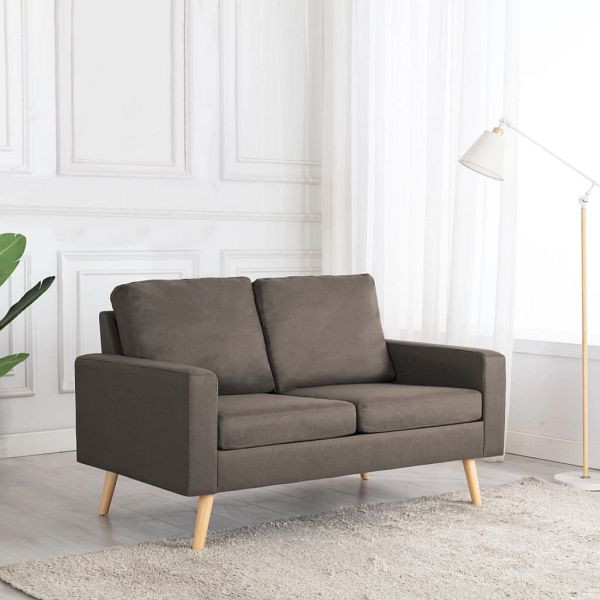 vidaXL 2-Sitzer-Sofa Taupe Stoff (Polyester), Kiefer, 288711