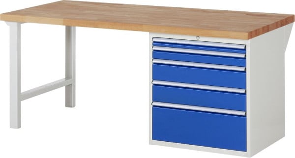 RAU Werkbank Serie 7000 - Modell 7611, B2000 x T900 x H890 mm, Systemunterbau B2000 x T850 x H850 mm, 03-7611A1-209B4M.11