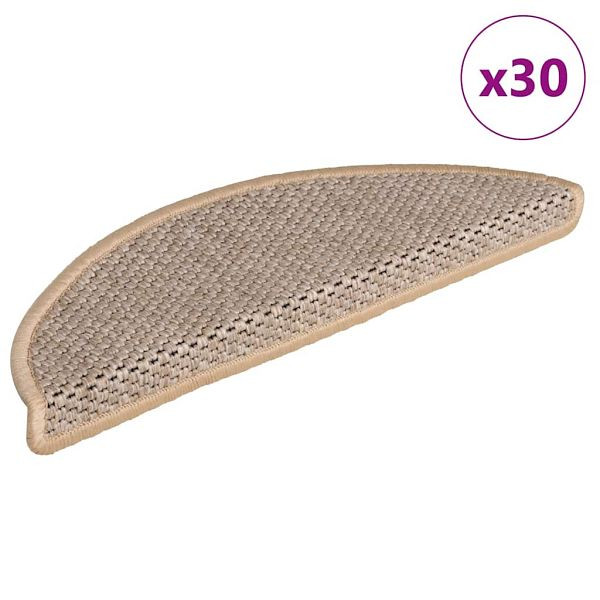 vidaXL Stufenmatten Selbstklebend Sisal-Optik 30 Stk. 56x17x3 cm, 3365868