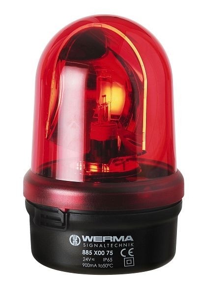 WERMA Drehspiegelleuchte Bodenmontage 12VDC extrem leise RD- rot, 885.100.54