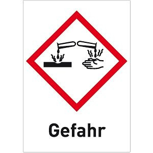 Moedel Korrosiv (GHS 05) Gefahr, Folie, 52x74 mm, VE: 500 Stück/Rolle, 56422