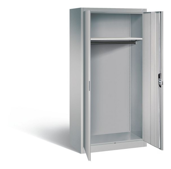 C+P Garderobenschrank Acurado, H1950xB930xT500mm, Farbe: Weißaluminium, Muldengriff, 9280-088 S10345