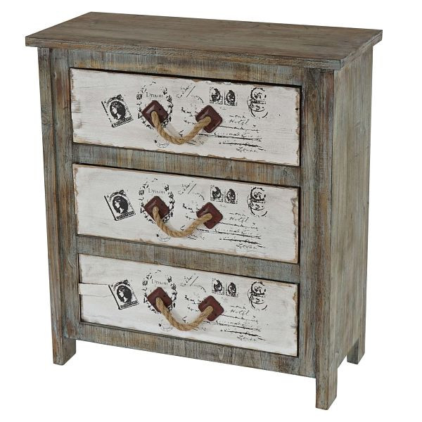 Mendler Kommode Almada Schubladenkommode Schrank Shabby-Look, Vintage, 80x72x33cm, 34504