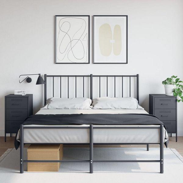vidaXL Nachttische 2 Stück Anthrazit 36x39x68 cm Kaltgewalzter Stahl, 843083
