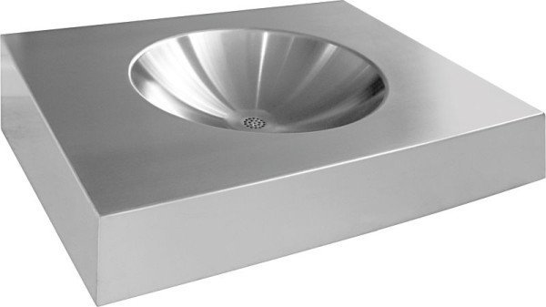 KWC Einzelwaschtisch, Anima, Edelstahl, 500x160x500 mm, ohne Hahnloch, 2000056724