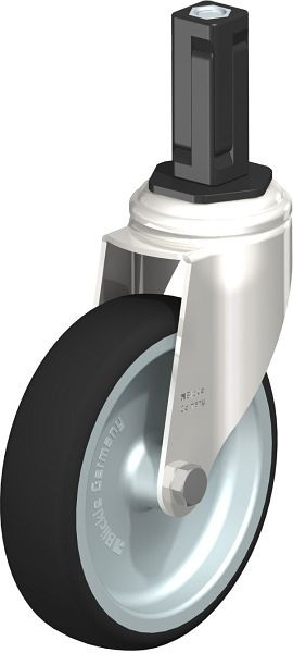 Blickle LKRXA-PATH 126G-11-EXV13 Edelstahl-Apparate-Lenkrolle mit Expander, Thermoplastisches Polyurethan, Grau, 853480