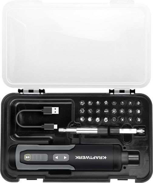 Kraftwerk Akku-Bit-Stabschrauber Satz 3.6V mit USB-C,1/4", 28-teilig, 403.400.000