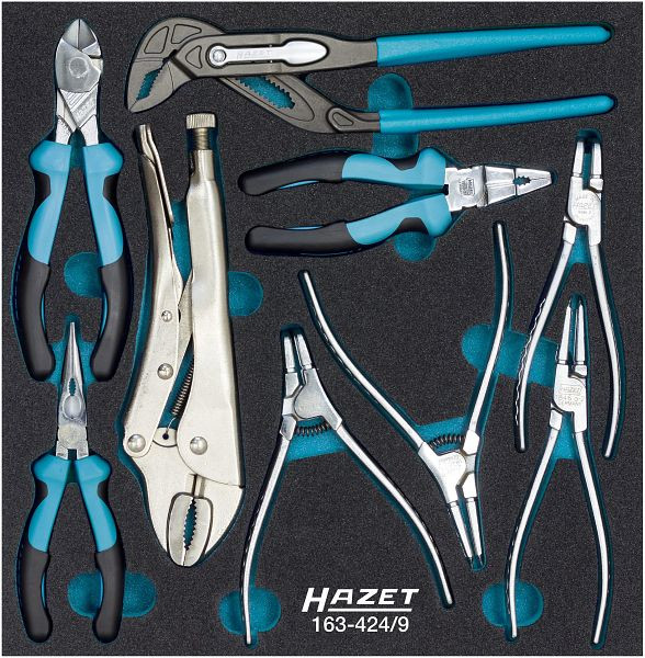 Hazet Zangen Satz, Anzahl Werkzeuge: 9, Hazet Safety-Insert-System (SIS), 163-424/9