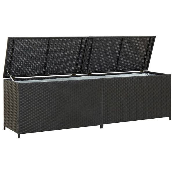 vidaXL Gartenbox Poly Rattan 200x50x60 cm Schwarz, 46474