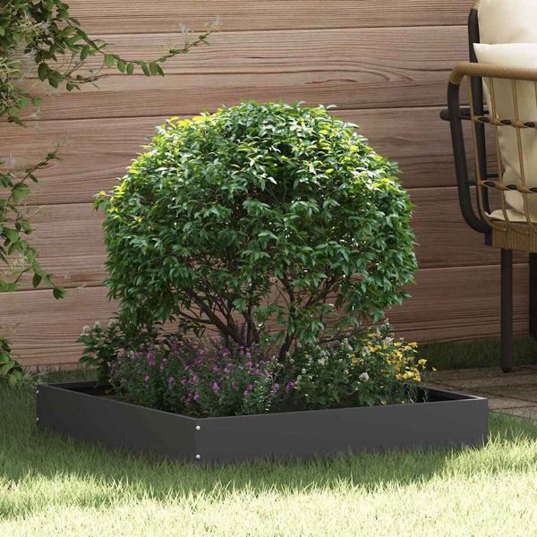 vidaXL Raseneinfassung 6 pcs Schwarz 60 x 60 x 13 cm Stahl, 874731