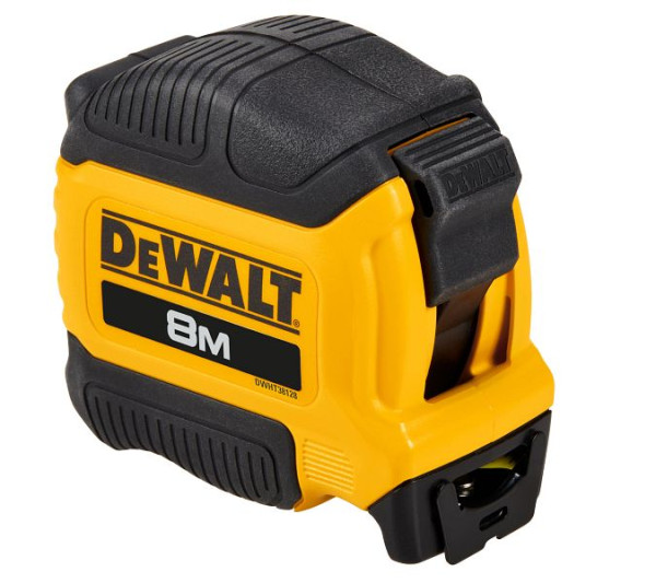 DeWalt Bandmaß Compact Tape 8m x 28mm, bis zu 3,9 m ausziehbar ohne abzuknicken, DWHT38128-0