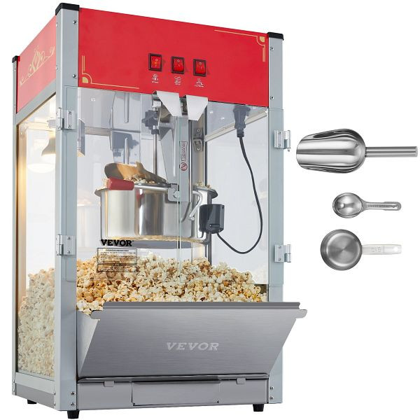 VEVOR Popcornmaschine Maker Popcornautomat, 1440W Popcorn Rot 12oz, TSBM12OZ1440WP6BRV2