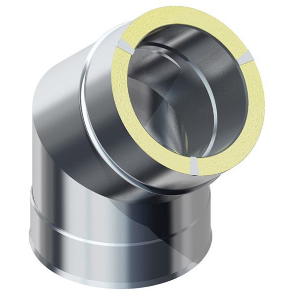 Solarbayer Außenkamin Bogen 45 Grad - 200mm, doppelwandig, 530051501