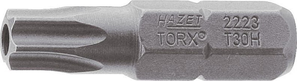 Hazet Bit, Sechskant massiv 6,3 (1/4 Zoll), Tamper Resistant TORX® Profil, T7H, 2223-T7H