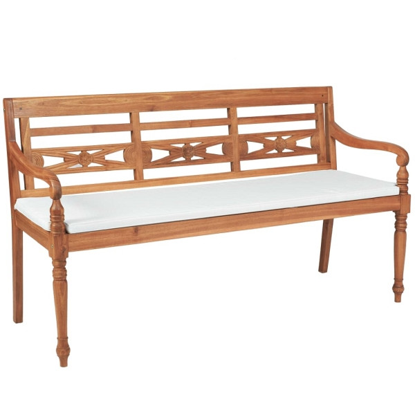 vidaXL Batavia Gartenbank mit Polstern 150 cm Teak, 43058