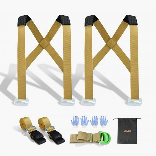 VEVOR 2-Personen-Tragegurte, verstellbar, mit 2 Traggurten & 1 Handgurt, zum Möbel-, Geräte- & Matratzenheben, BYDZHSJCX100P2GMJ001V0