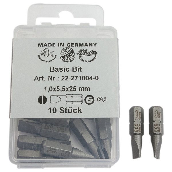 Dönges BIT für Schlitzschrauben, Größe 1,0 x 5,5 mm, VE: 10 Stück, 128238
