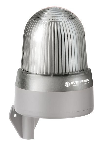 WERMA LED-Sirene Wandmontage 32 Töne 24VAC/DC drei Leuchtbilder fernansteuerbar CL- klar, 433.400.75