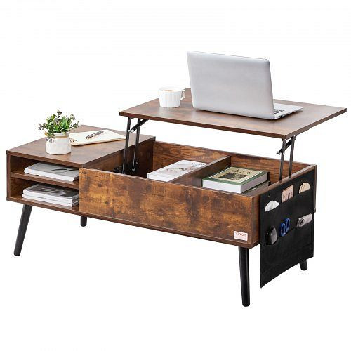 VEVOR Couchtisch Anhebbare Platte Rechteckig Wohnzimmer 100cm Beistelltisch, KFZZFX394INCN8GJ4V0