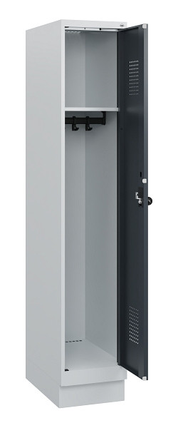 C+P Spind Evolo PLUS, Sockel, 1 Abteil, 1630x300x500mm, 7035/7016, Drehriegel, 0490205-10 S10012