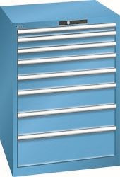 LISTA Schubladenschrank 36x36E (BxTxH) 717x725x1000mm AUTO Lock, 8 Schubladen, Farbe: Lichtblau, Tragkraft Schubladen: 75/200kg, 14.508.010.A