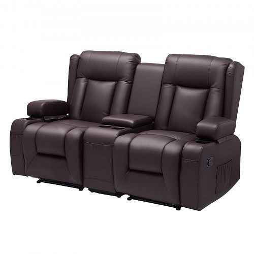 VEVOR Loveseat Relaxsofa, verstellbar, PU-Kunstleder, mit USB, Getränkehalter, Aufbewahrung, für Wohnzimmer/Wohnmobil, DDPYSRSFSDKD2FNYC001V0