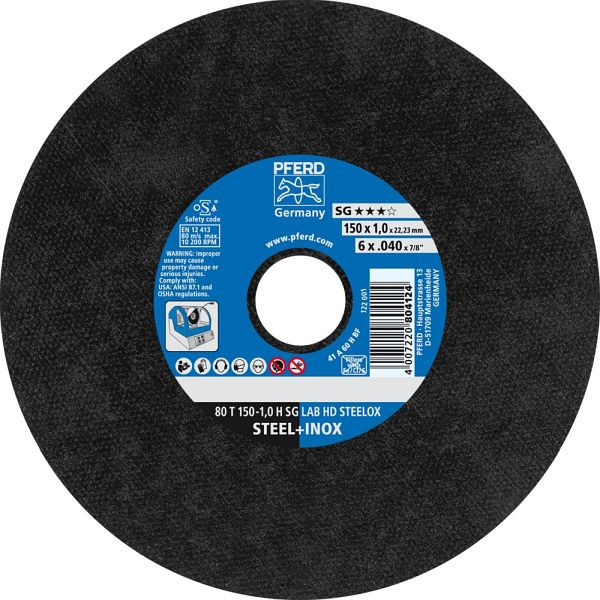 Pferd Trennscheibe LABOR 80 T 150-1,0 H SG LAB HD STEELOX/22,23, VE: 25 Stück, 66300010