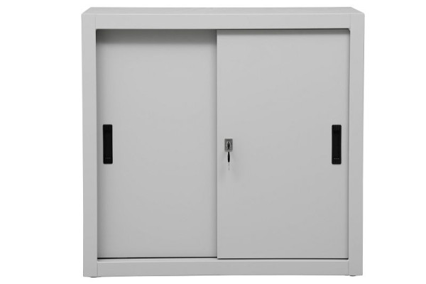Gürkan Schiebetürenschrank, 45 x 80 x 75 cm, Lichtgrau, Fachboden Stück 1, SLC.0708, 100264