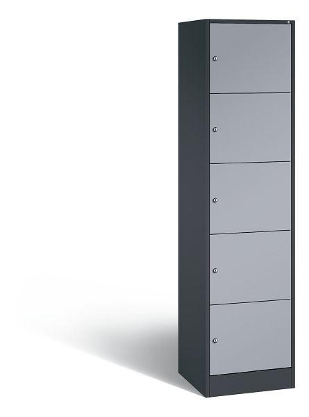 C+P Schließfachschrank Serie 8070, H1950xB460xT480 mm, Anthrazit/Weißalu, 82700-10 S10424